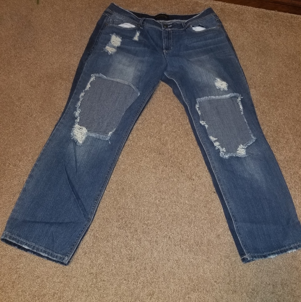 Super distressed jeans. Size 15/16.